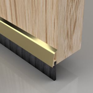 Concealed Fixed Bottom Door Brush - 838mm Length - Brush Size 25mm - Gold