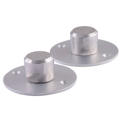 Floor to Ceiling Toilet Cubicle Post Feet - Satin Anodised Aluminium
