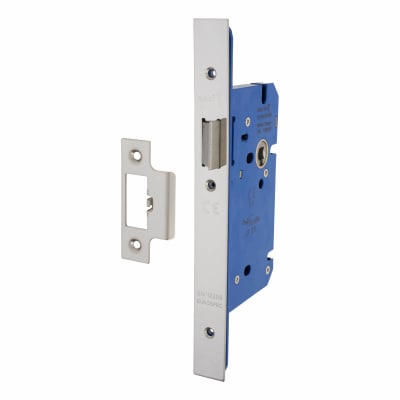 Architectural DIN Latch - 85mm Case - 60mm Backset - Square - Polished Stainless Steel