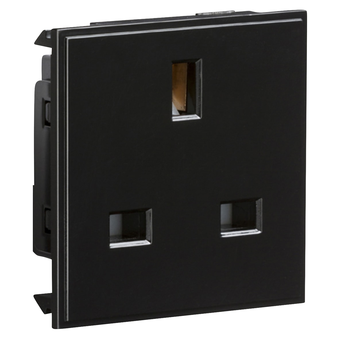 13A 1 Gang Unswitched Socket - Black