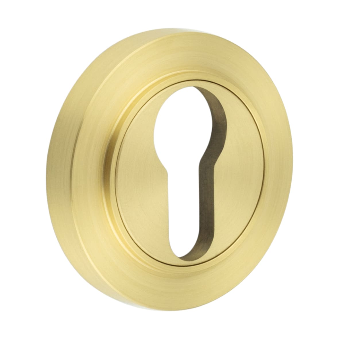 Escutcheon on Plain Rose - 53mm Diameter - Euro - Satin Brass