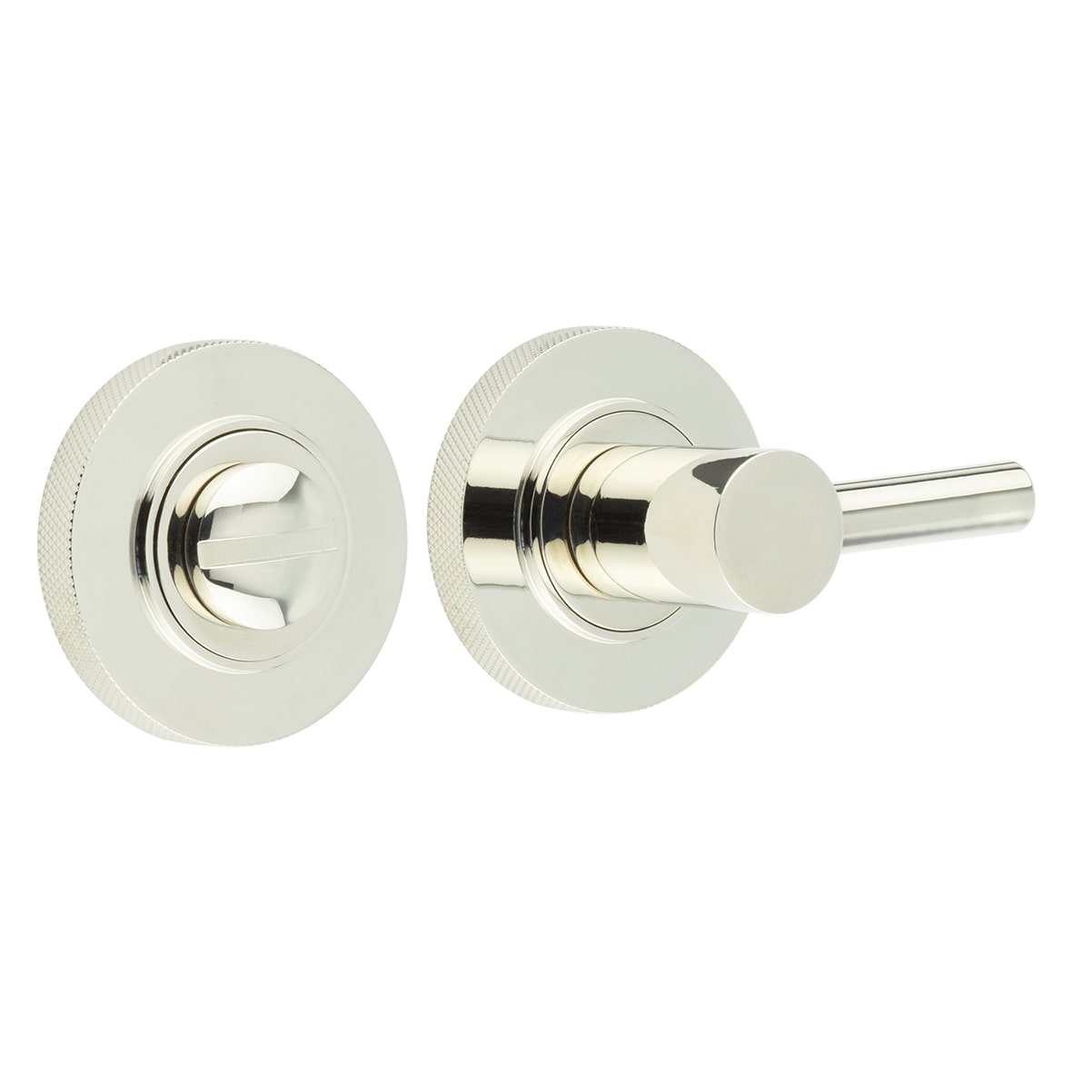 Easy Turn & Release with Knurled Rose - 50mm Diameter - Polished Nickel
