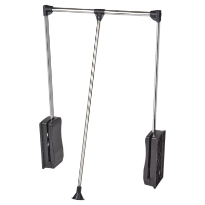 Double Pull Down Wardrobe Rail Lift - 450-600mm - Max Weight 12kg - Black/Chrome