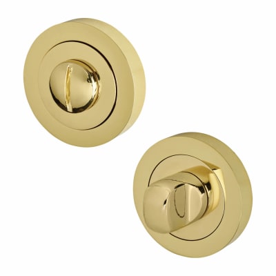 Bathroom Turn & Release - 50mm Diameter - Polished Brass