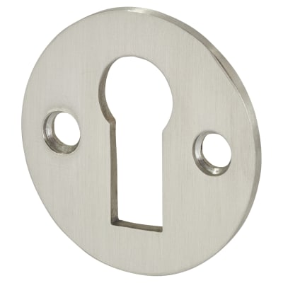Escutcheon - 33mm Diameter - Keyhole - 316 Satin Stainless Steel