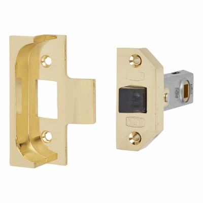 2650 Rebated Tubular Latch - 80mm Case - 57mm Backset - Polished Brass