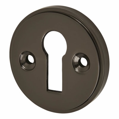 Escutcheon - 40mm Diameter - Keyhole - Black Nickel
