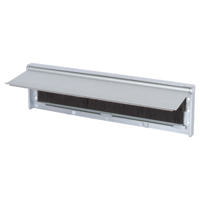 Internal Letter Box Draught Seal With Flap - 292 x 75mm - Matt Aluminium