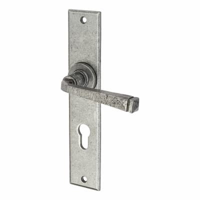 Pewter Multipoint Euro Lock Door Handles - 72mm c/c - Avon Range