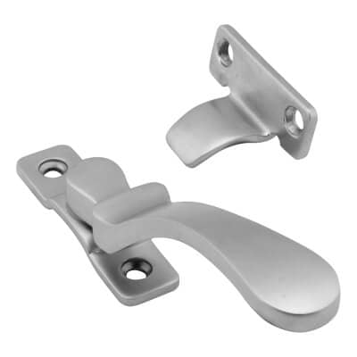 Victorian Wedge Casement Window Fastener - Reversible - Soft Satin Chrome