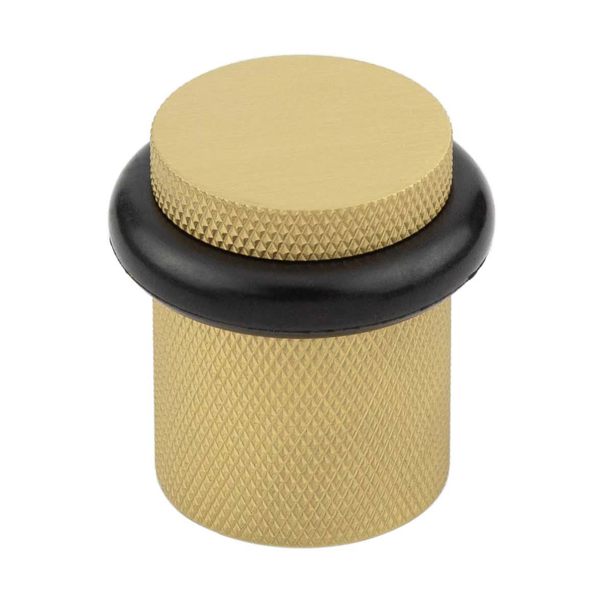 Knurled Floor Door Stop - 40 x 38mm - Satin Brass