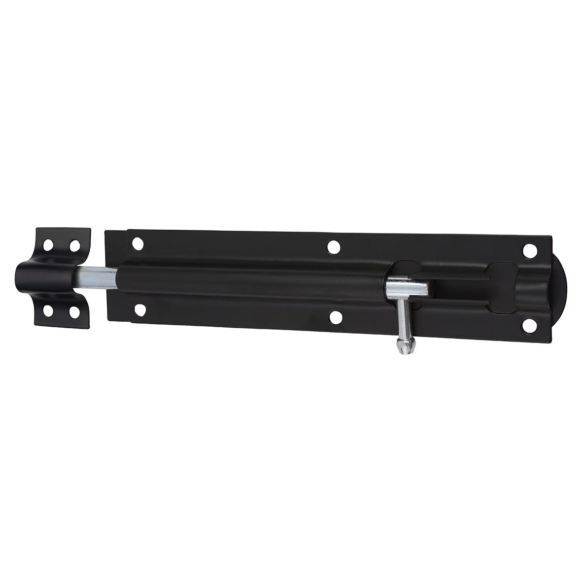 Traditional Tower Gate Bolt - Straight - 200mm Length - Black Japanned