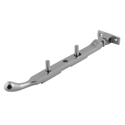 Cast Bulb End Casement Window Stay - 8"/200mm Length - Satin Chrome