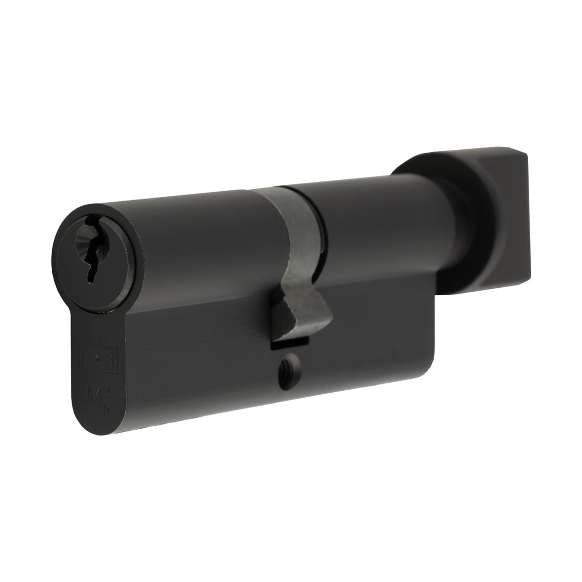 5 Pin 80mm Euro Thumbturn Cylinder - 40 Turn + 40mm - Matt Black - Keyed to Differ