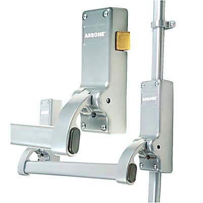 Rebated Double Door Panic Bar Set - Timber Door - Silver