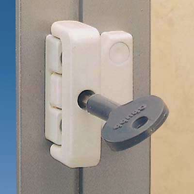 8K106 Metal Window Lock - White - Pack of 2 with 1 Key