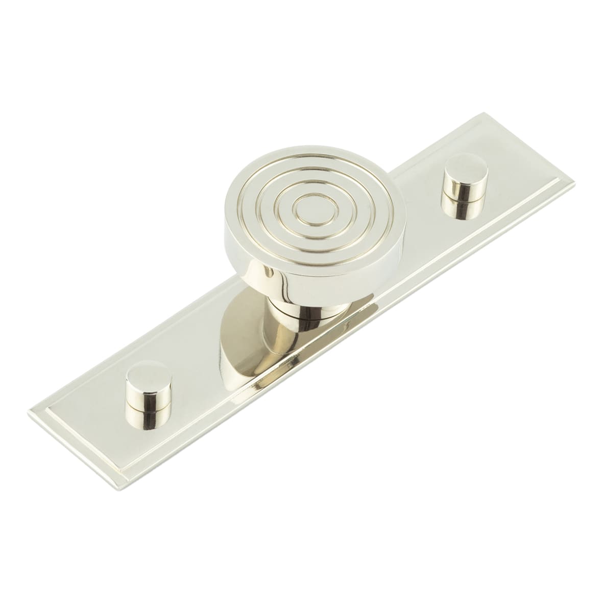 Murray Round Cabinet Knob on Stepped Backplate - 40mm Diameter - Polished Nickel