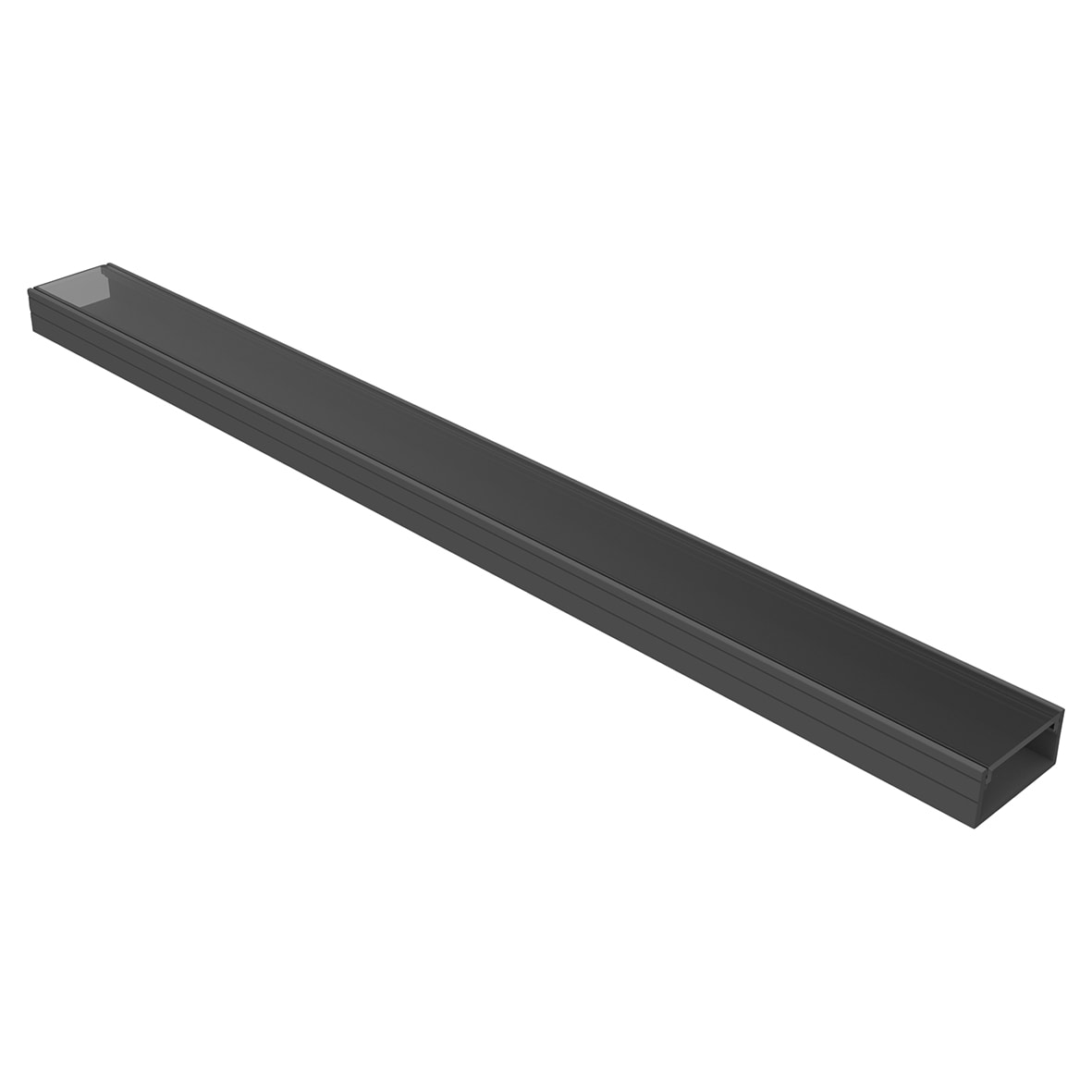 Fino Surface Mounted Profile with End Caps and Brackets - 2000mm - Black