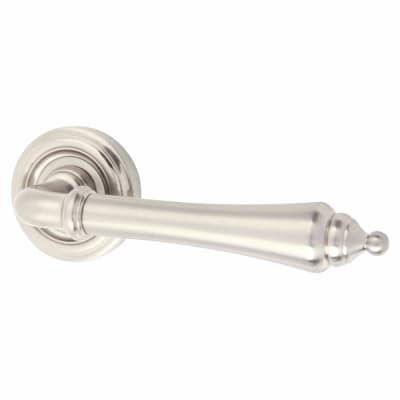 Satin Nickel Door Handles on Round Rose - Parisian Camille Range