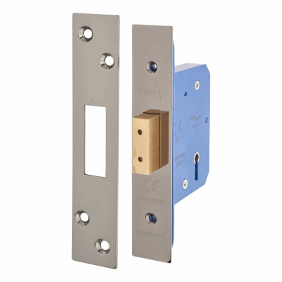 Architectural 5 Lever Deadlock - 65mm Case - 44mm Backset - Black Nickel
