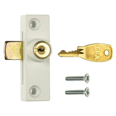 Metal Window Lock - White - Pack of 1 with 1 Key