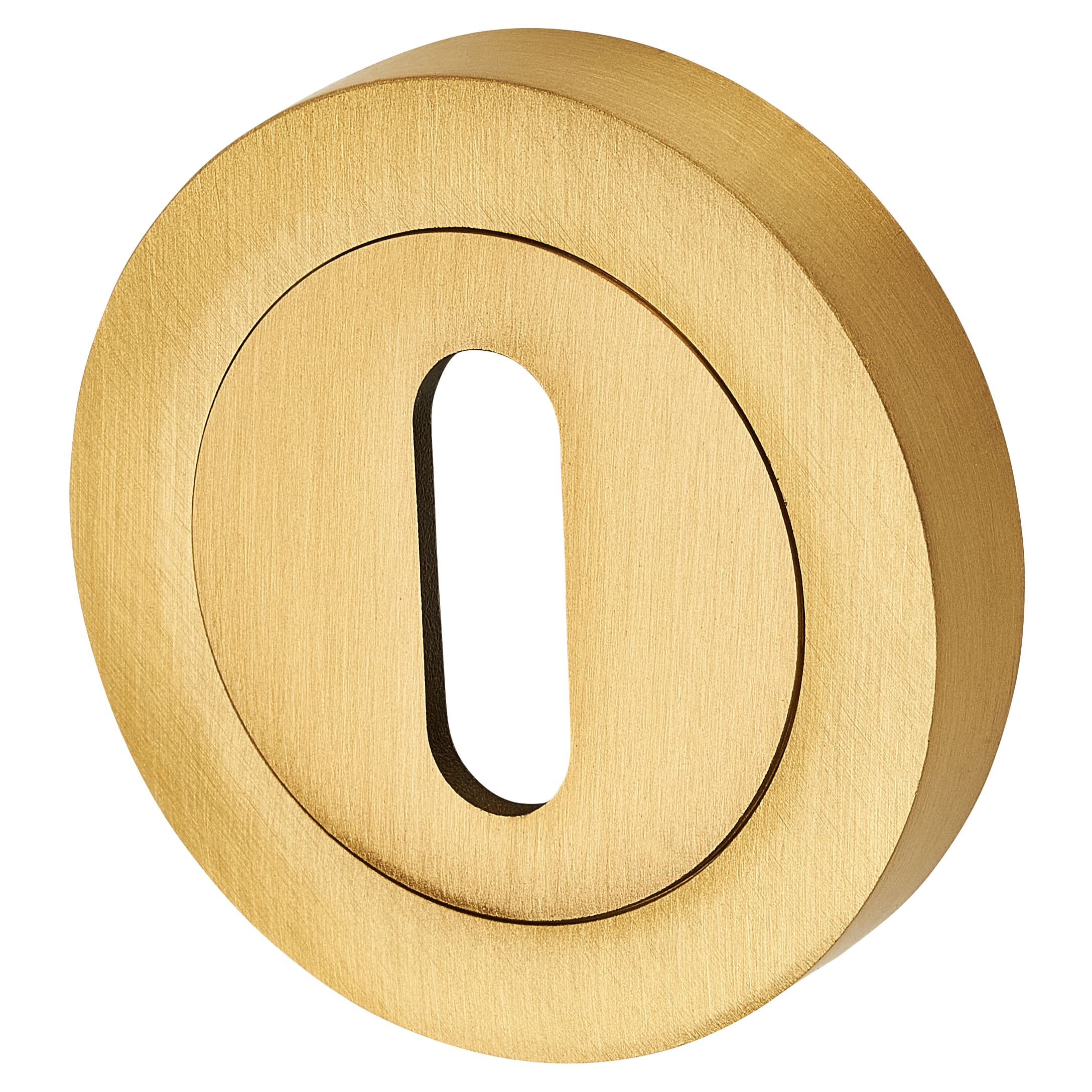 Brass Varese Escutcheon - 50mm Diameter - Keyhole - Satin Brass