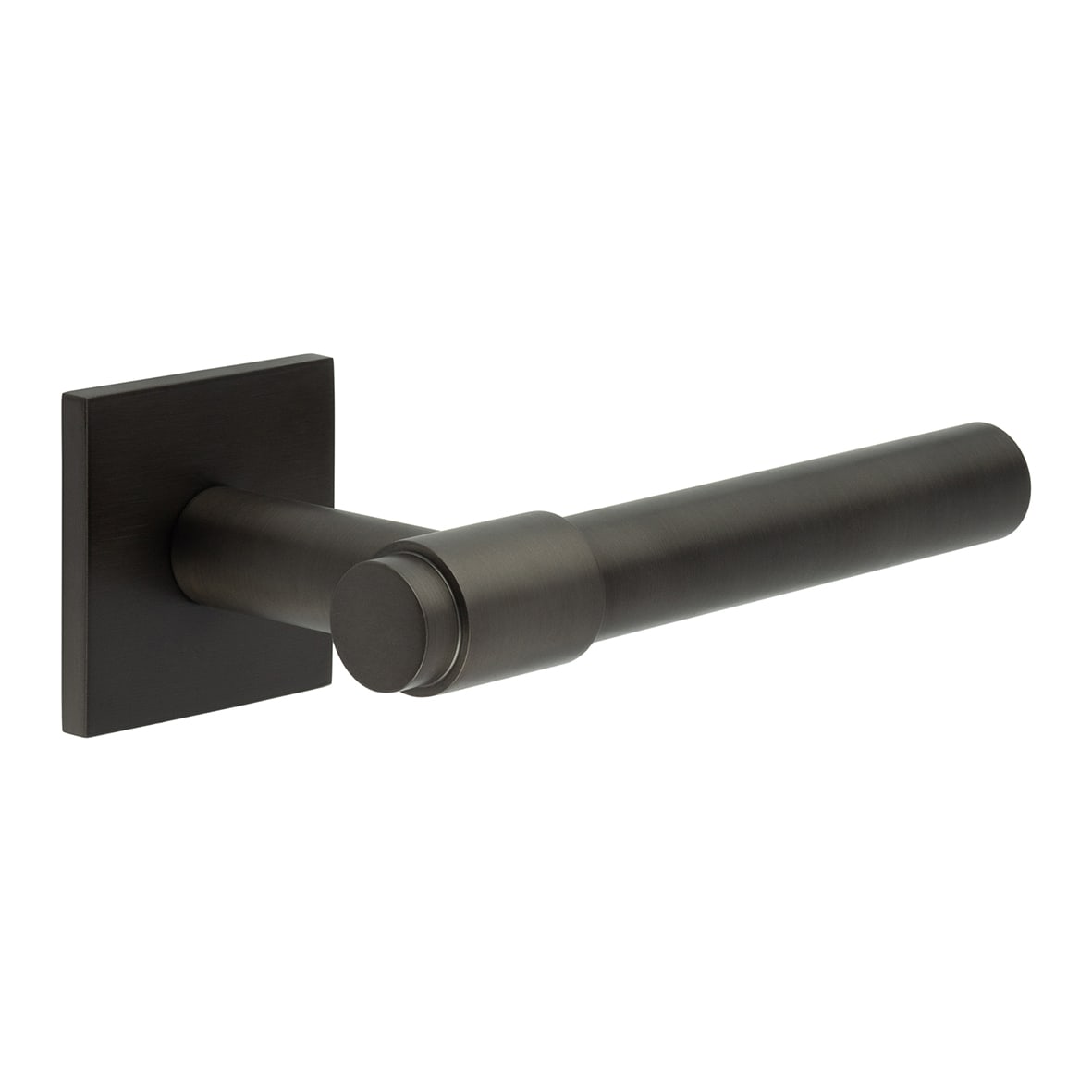 Dark Bronze Unsprung Fire Rated Door Handles on Square Rose - CR-103 Range