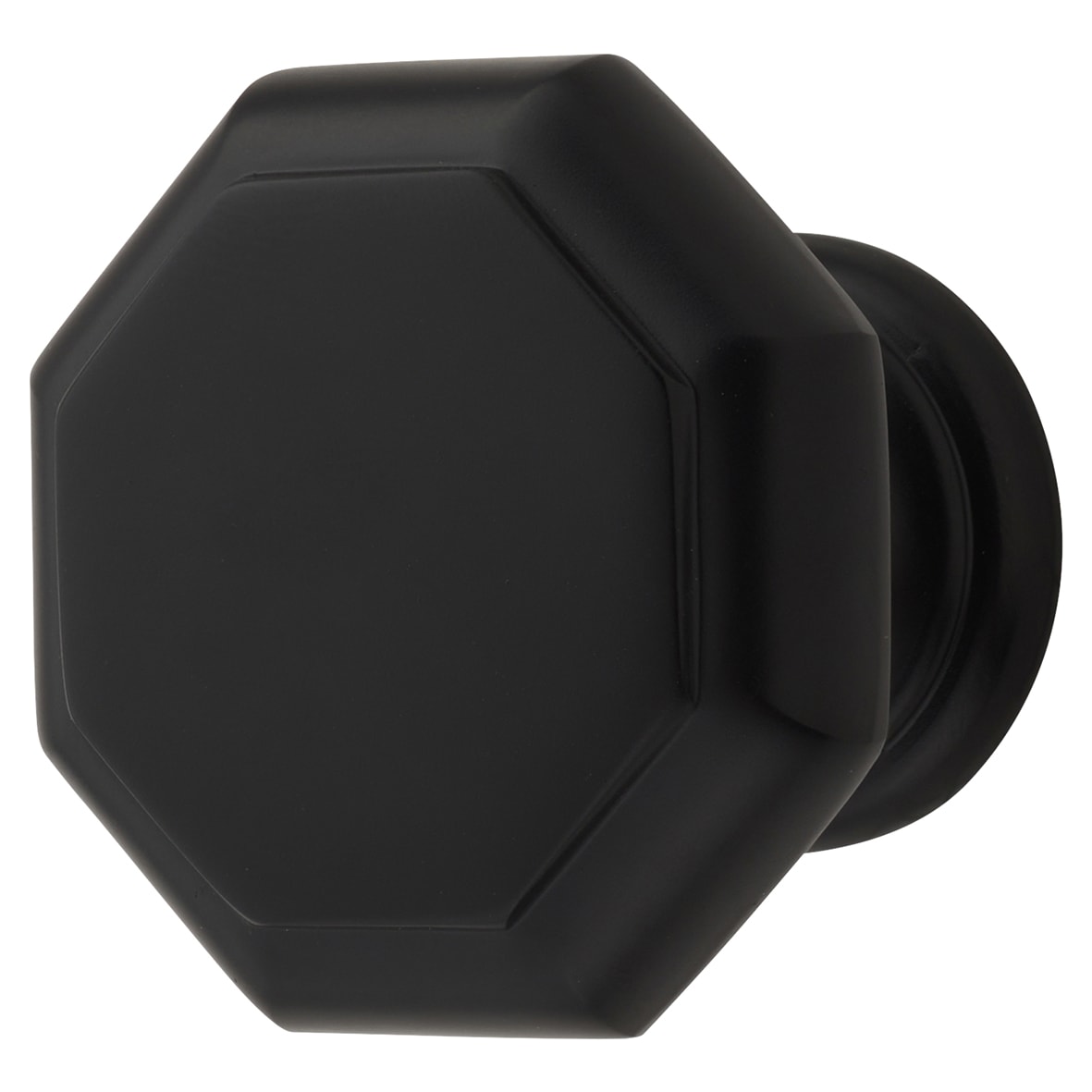 Looe Octagonal Cabinet Knob - 37mm Diameter - Matt Black