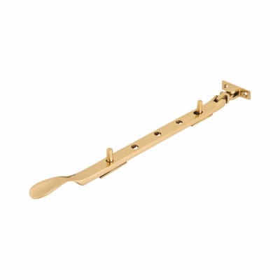 Cast Victorian Casement Window Stay - 12"/300mm Length - Polished Brass