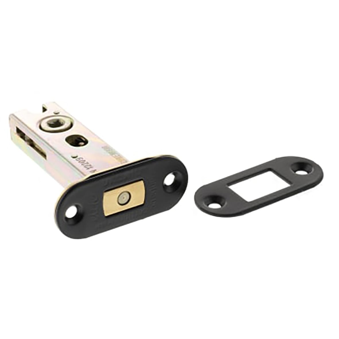 Fire-Rated Bolt Through Tubular Bathroom Deadbolt - 78mm Case - 57mm Backset - Radius - Matt Black