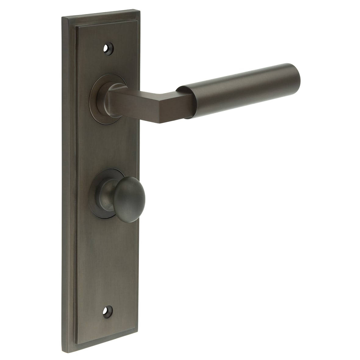 Dark Bronze Fire Rated Bathroom Door Handles - Westminster - Inner 1 - 200 x 55mm
