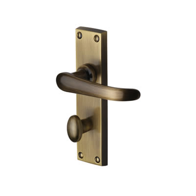 Marcus Antique Brass Bathroom Door Handles - Windsor Range - 154 x 40mm