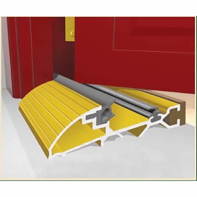 Mobility Threshold with Ramp - 2000mm Length - Inward Opening Doors - Gold Anodised