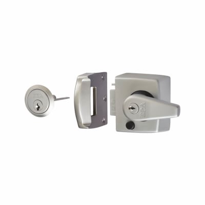 Double Locking Nightlatch - 40mm Backset - Satin Chrome Case/Cylinder