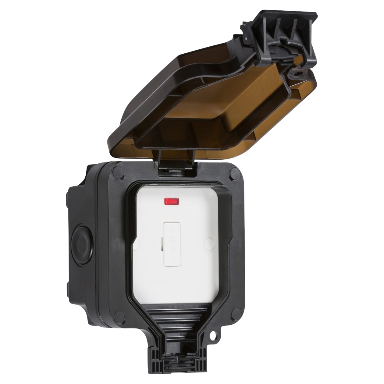 13A 1 Gang Outdoor Weatherproof Unswitched Fused Spur - Black
