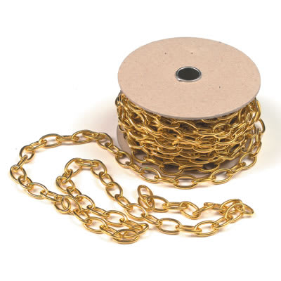 Brass Oval Chain - 25mm Link - 10m Chain - Polished Brass