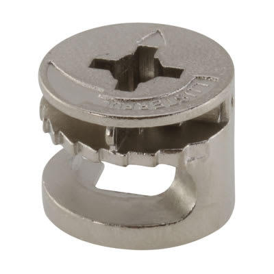 Rimless Cam Connector - 15mm Min Panel Thickness - Nickel Plated - Pack of 50