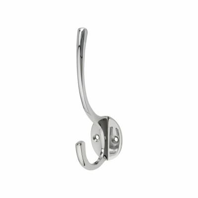 Victorian Light Duty Single Hat & Coat Hook - 125 x 51mm - Polished Chrome