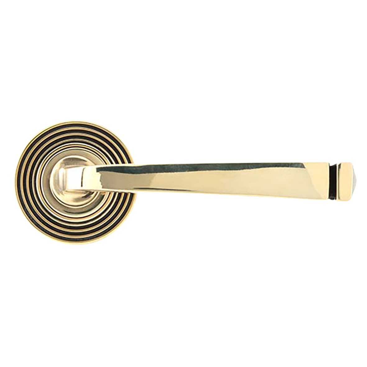 Aged Brass Door Handles on Round Beehive Rose - Avon Range