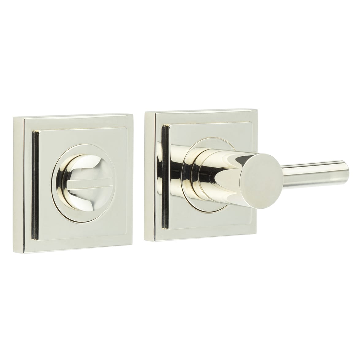 Easy Turn & Release with Square Stepped Rose - 50 x 50mm - Polished Nickel