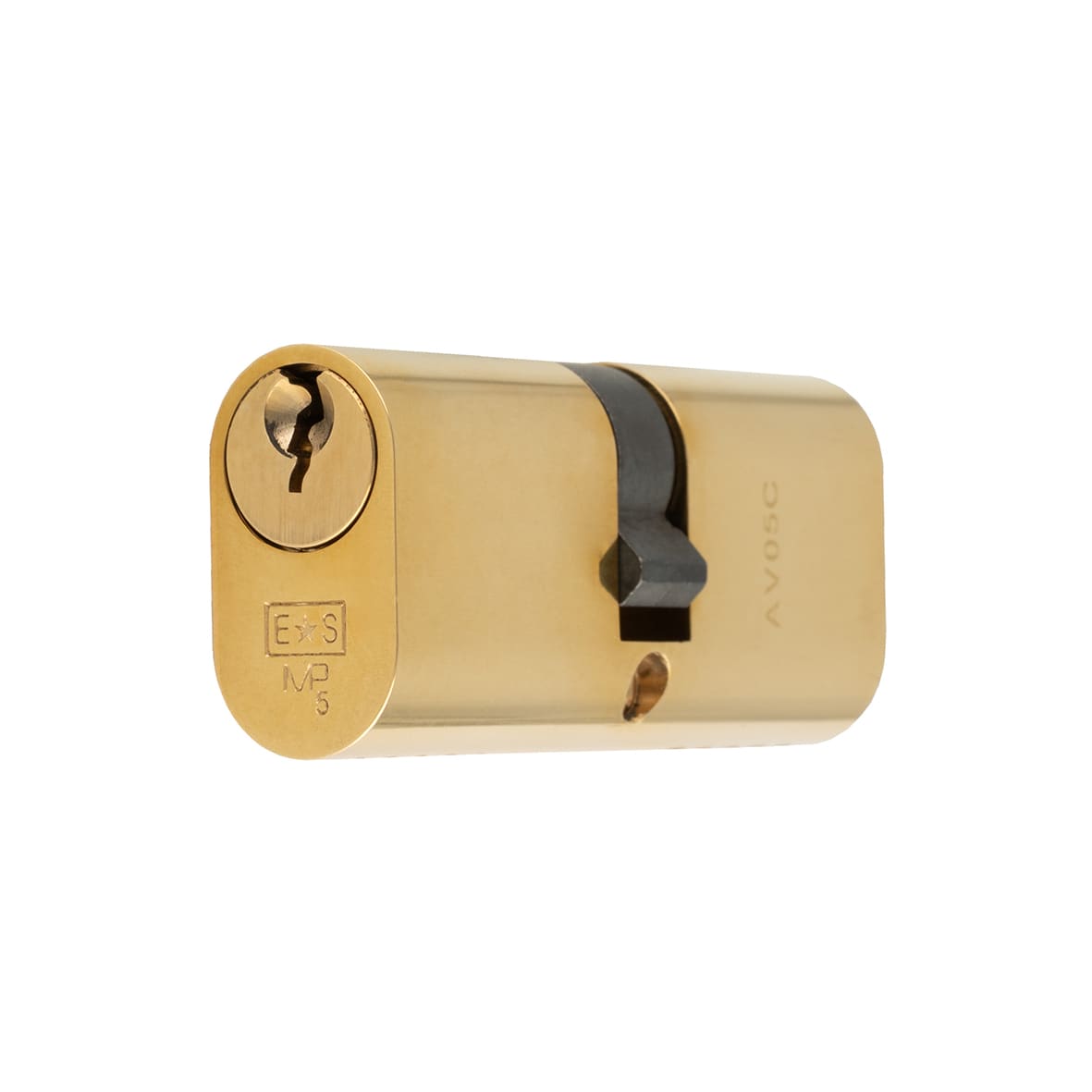 5 Pin 70mm Oval Double Cylinder - 35 + 35mm - Polished Brass - Keyed to Differ