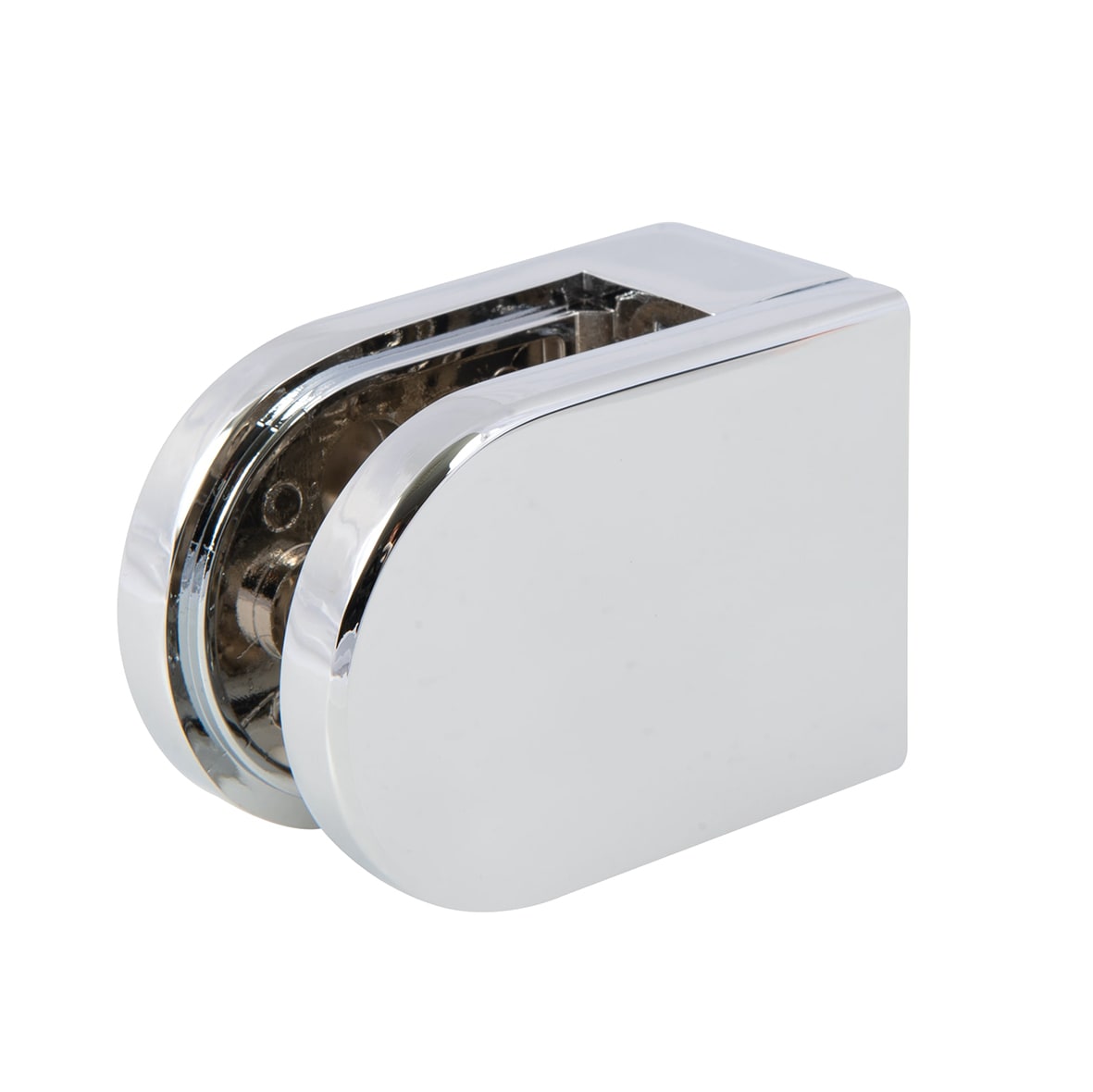 D Shaped Balustrade Clamp - 63 x 45mm - Polished Chrome - Pack of 4