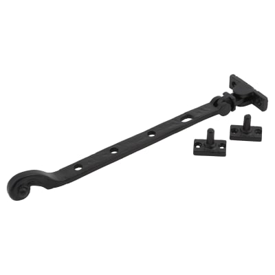 Tudor Casement Window Stay - 10"/250mm Length - Antique Black Iron