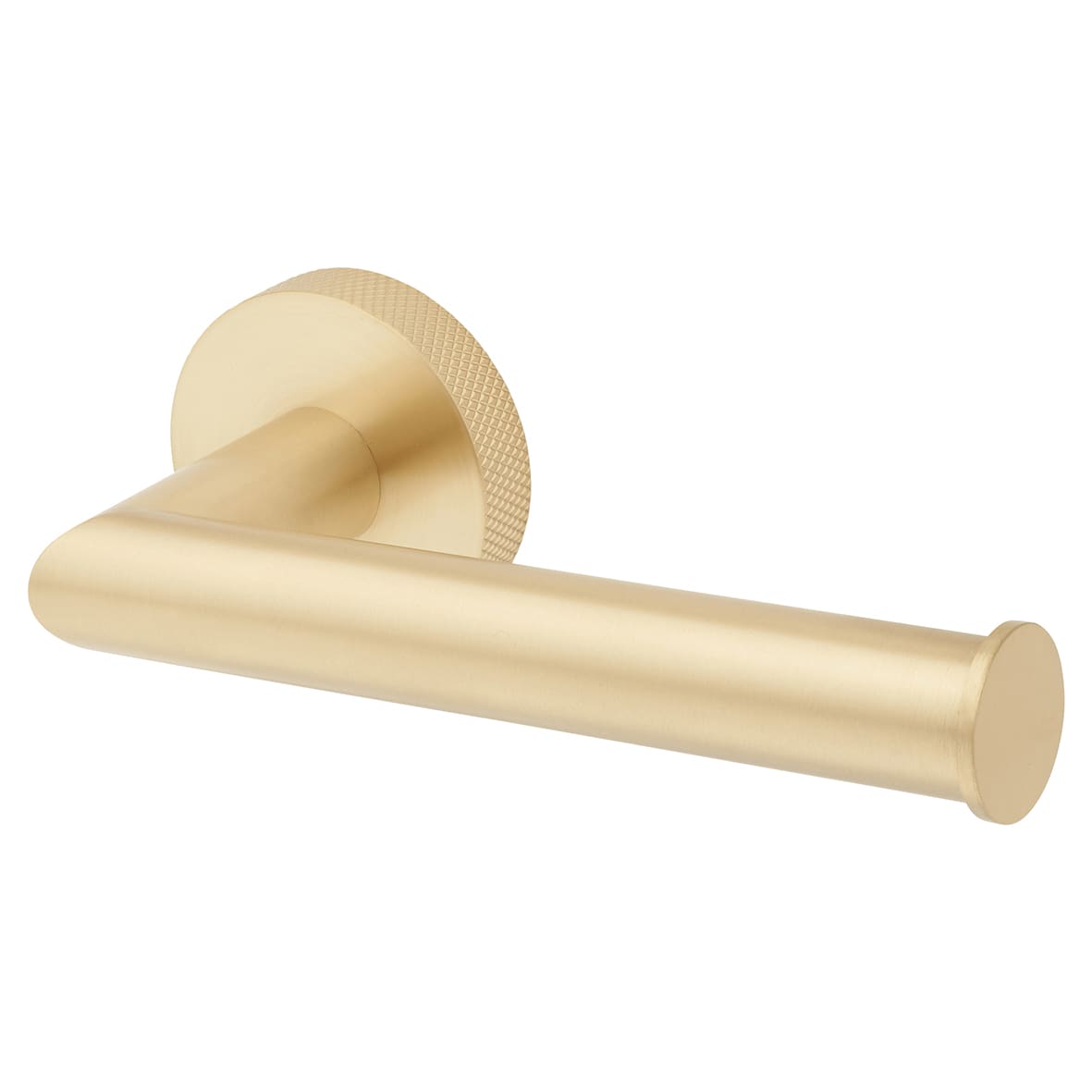 Knurled Toilet Roll Holder - 140 x 65 x 57mm - Satin Brass