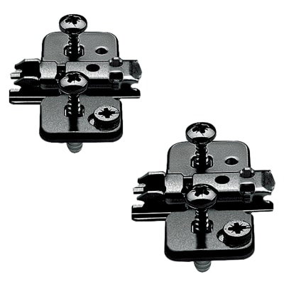 CLIP Cruciform Cabinet Mounting Plate - Expando - 0mm Spacing - Steel - Black Onyx - Pair