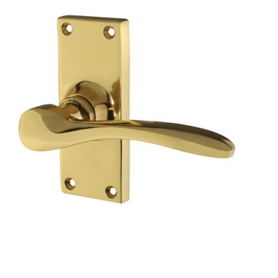 Polished Brass Latch Door - Short Plate - Buckingham Range - 100 x 41mm