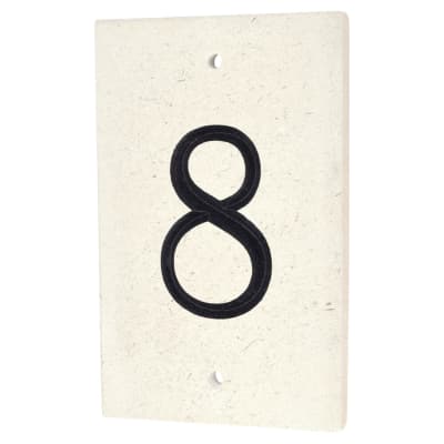 Limestone Screw Fix Door Numeral - 8 - 140 x 90mm - Natural Limestone