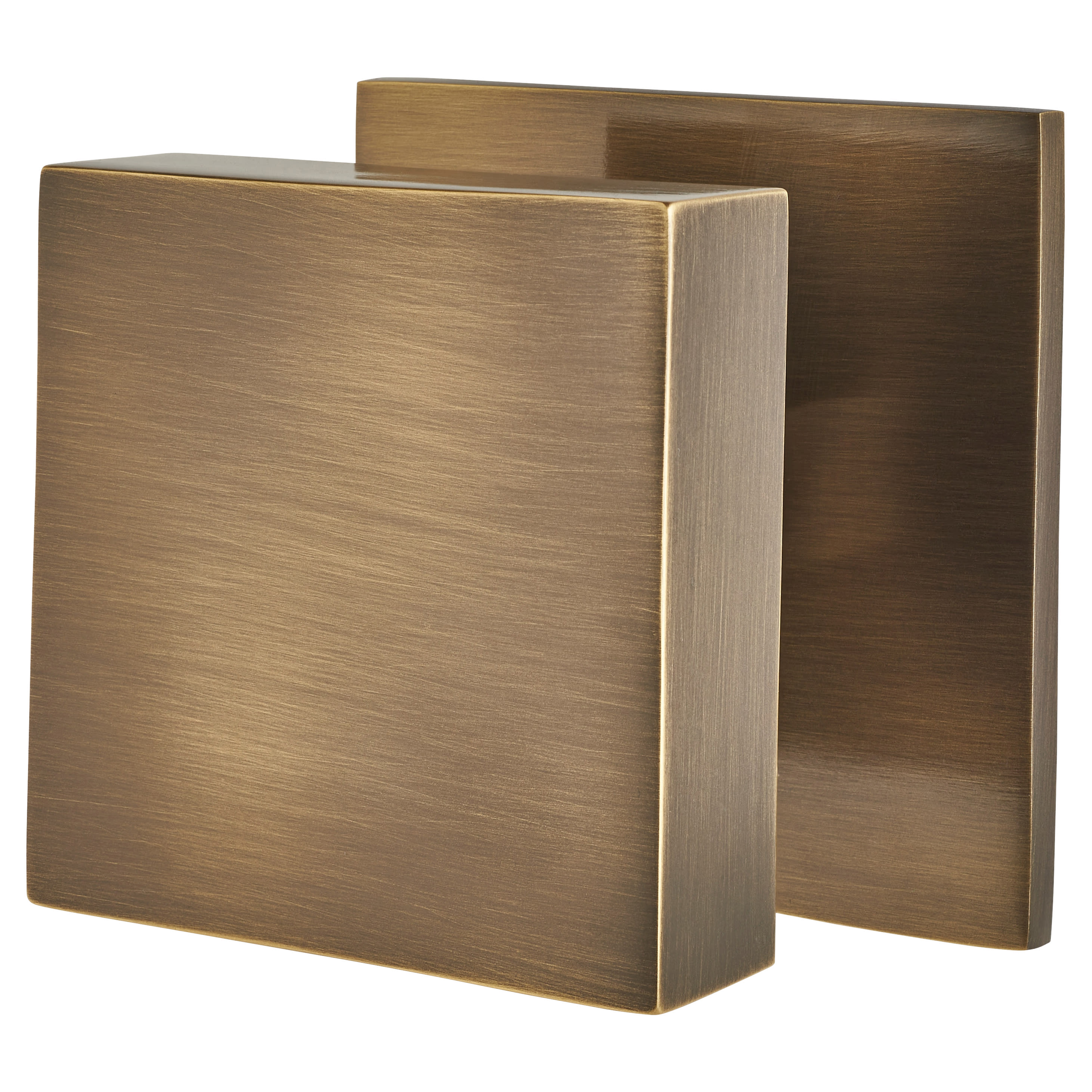 Marcus Antique Brass Square Centre Door Knob - 89 x 89mm Square Rose