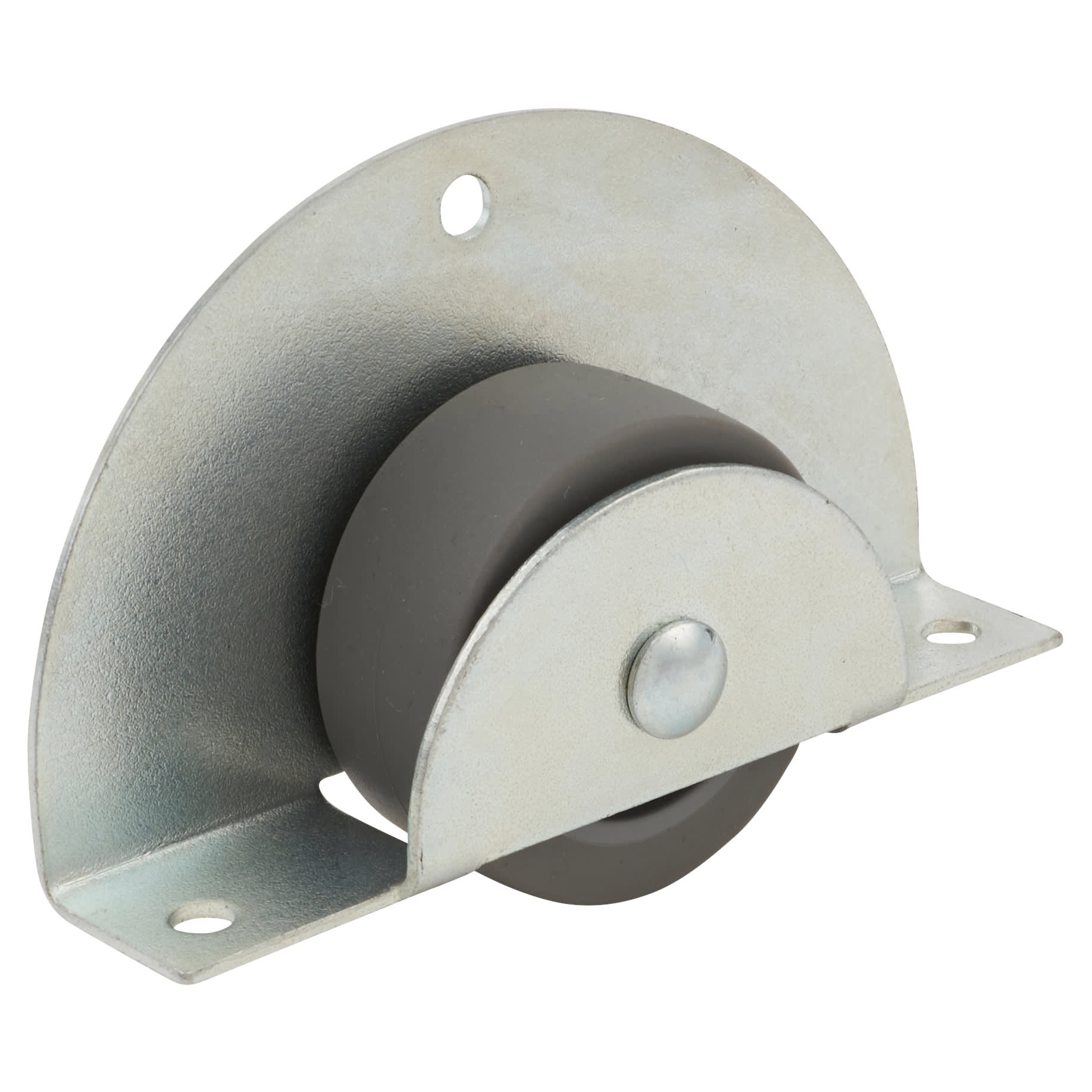 Furniture Castor - Fixed - Side Mount Half Moon - 20kg Max Weight - 40mm Diameter - Grey