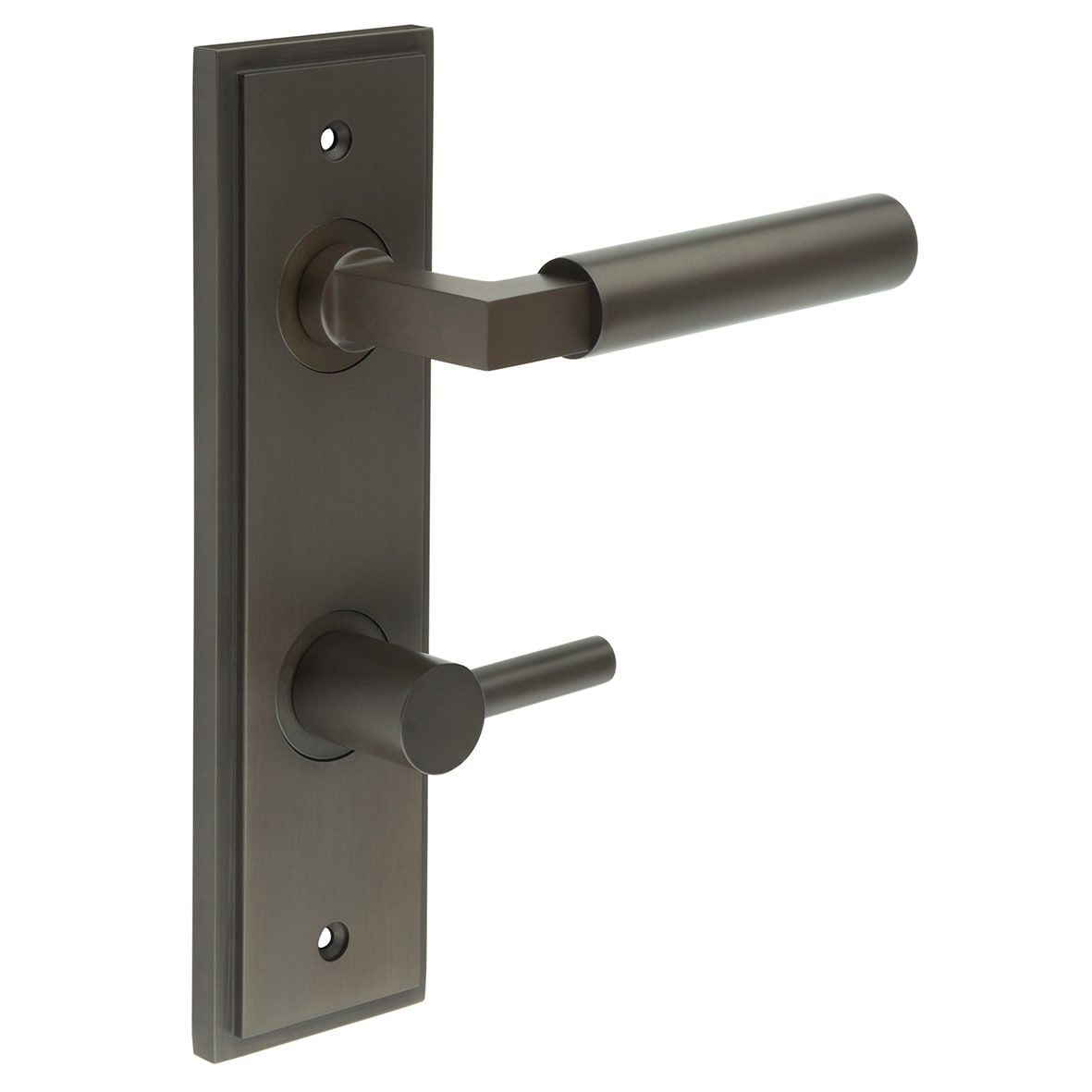 Dark Bronze Fire Rated DIN Bathroom Door Handles - Westminster - Inner 3 - 200 x 55mm